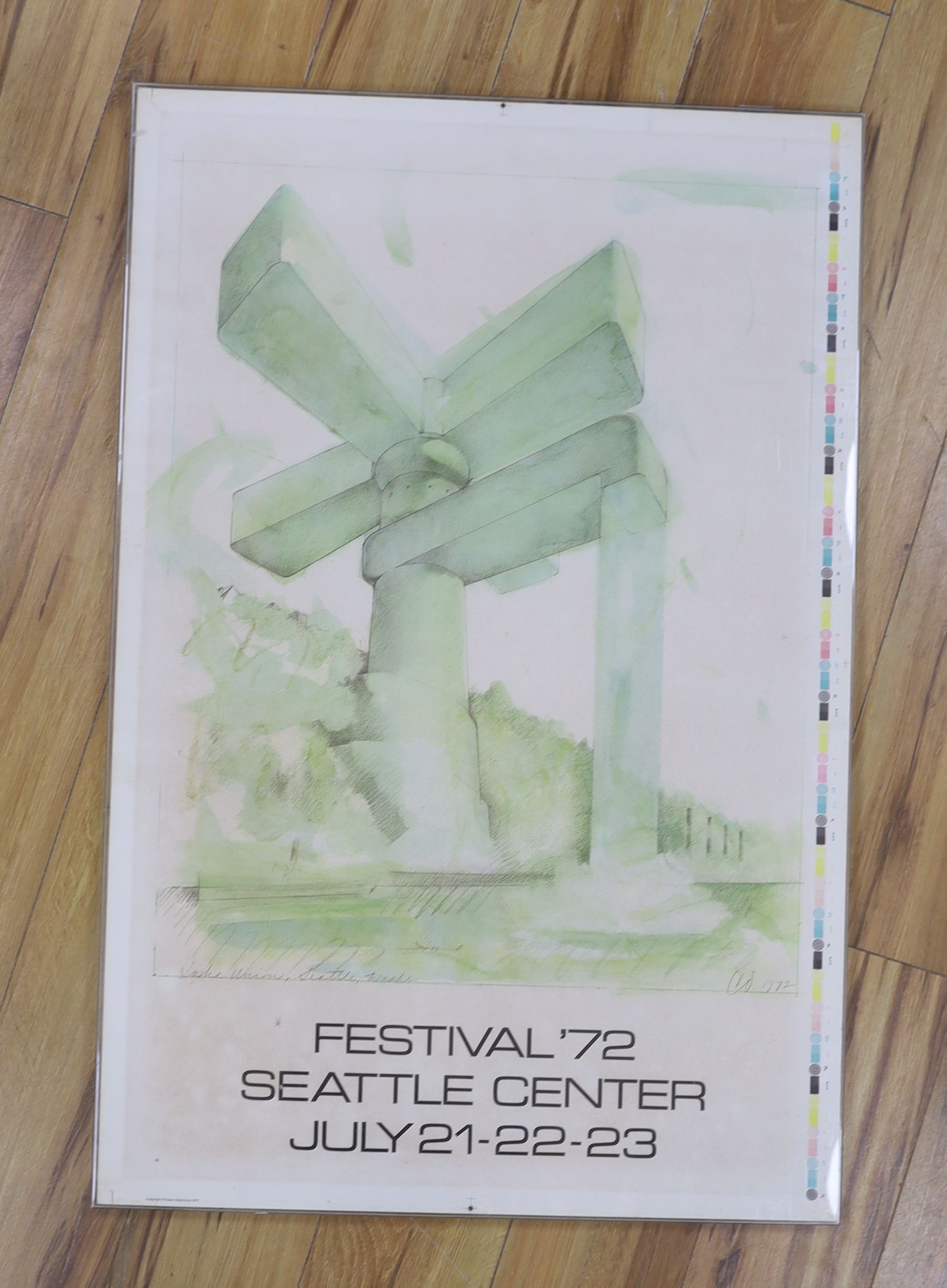 After Claes Oldenberg, poster, 'Festival 72, Seattle Center', 96 x 63cm